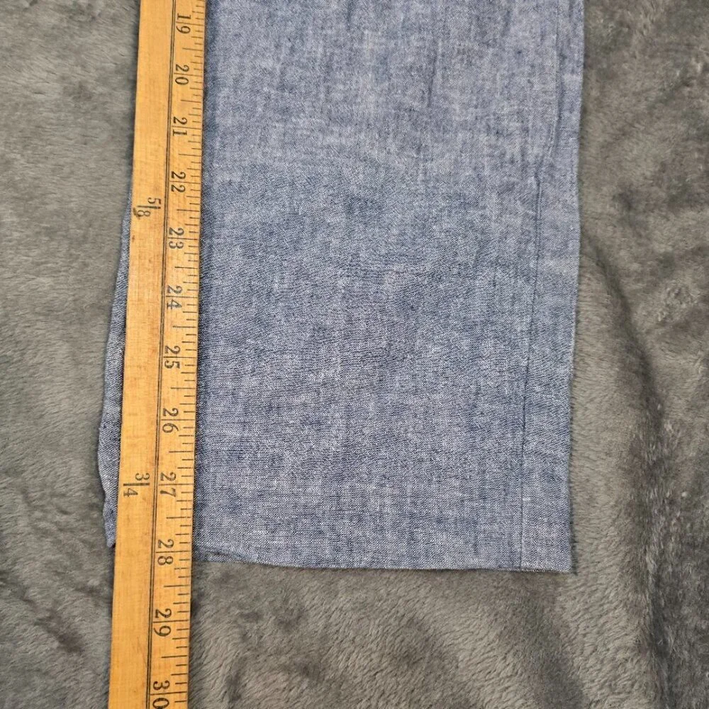Perry Ellis Slim Fit Linen Blend Chambray Chino Pants - Picture 13 of 15